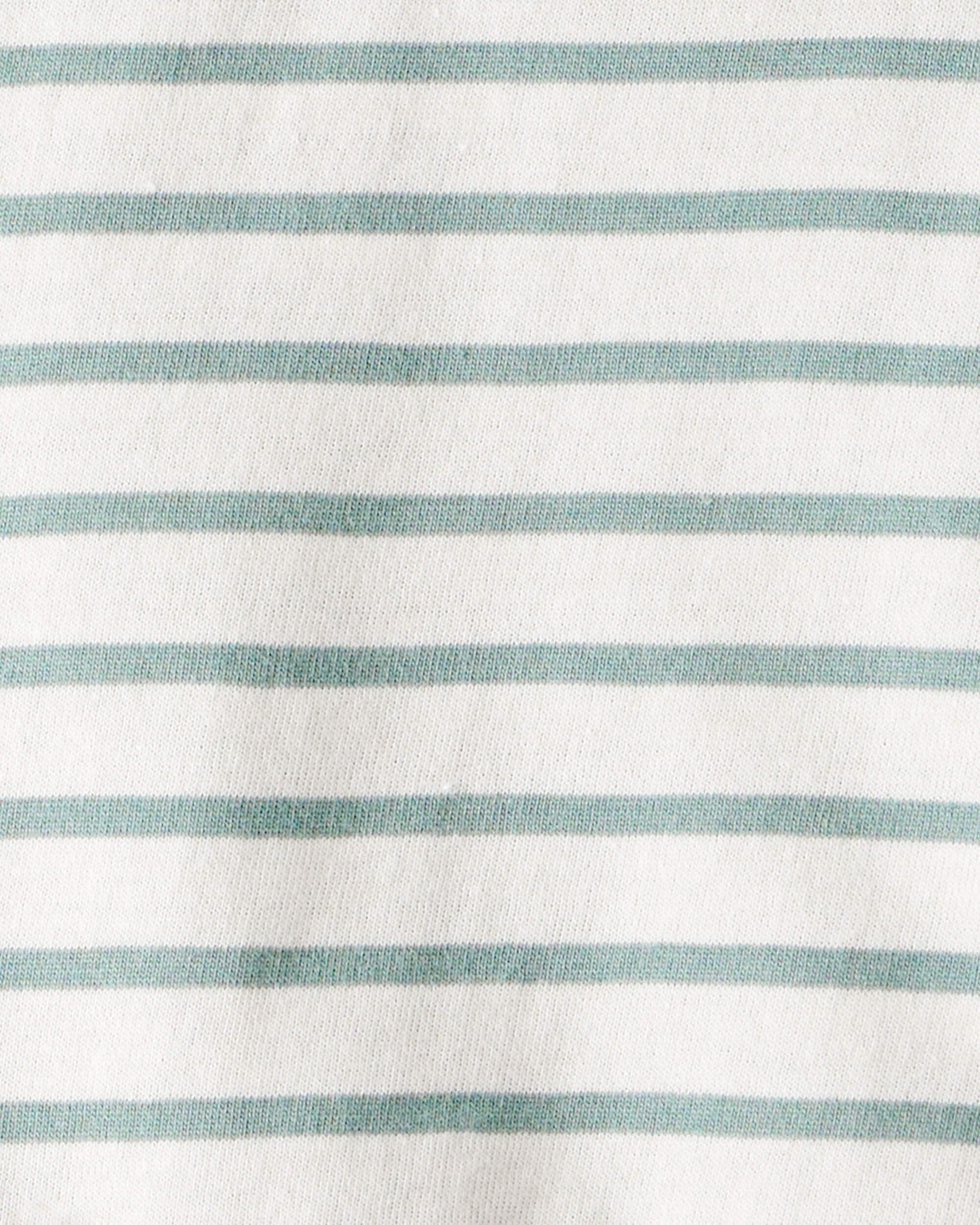 Toddler Girl Striped Short-Sleeve Peplum Top - White/Green