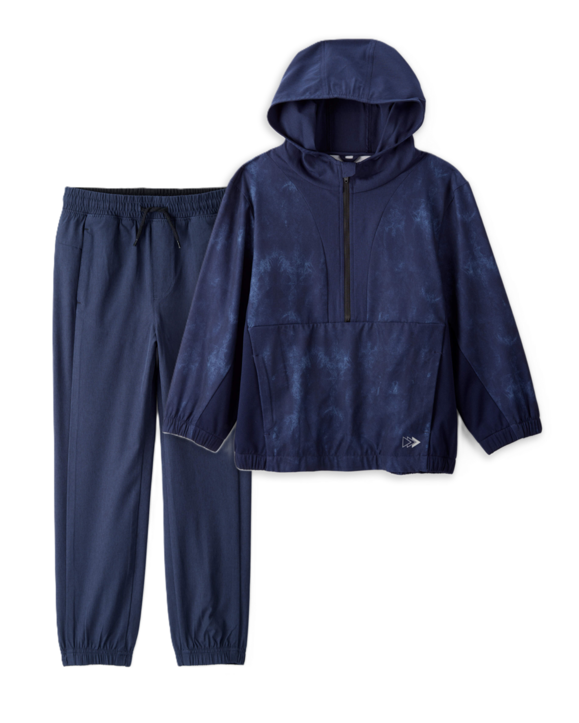 Boys 2-Piece Active Windbreaker & Active Woven Joggers Set - Navy