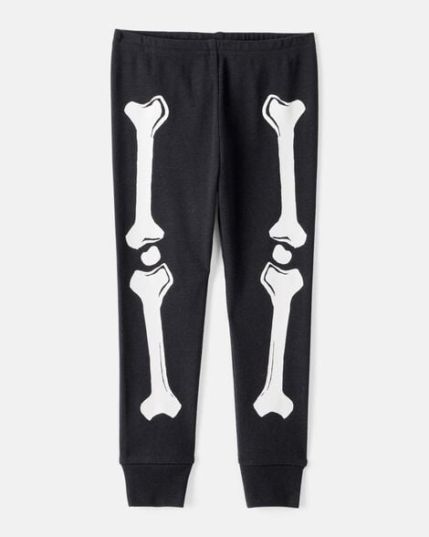 Product image 3 of Baby 2-Piece Glow Skeleton Halloween 100% Snug Fit Cotton Pajamas - Black