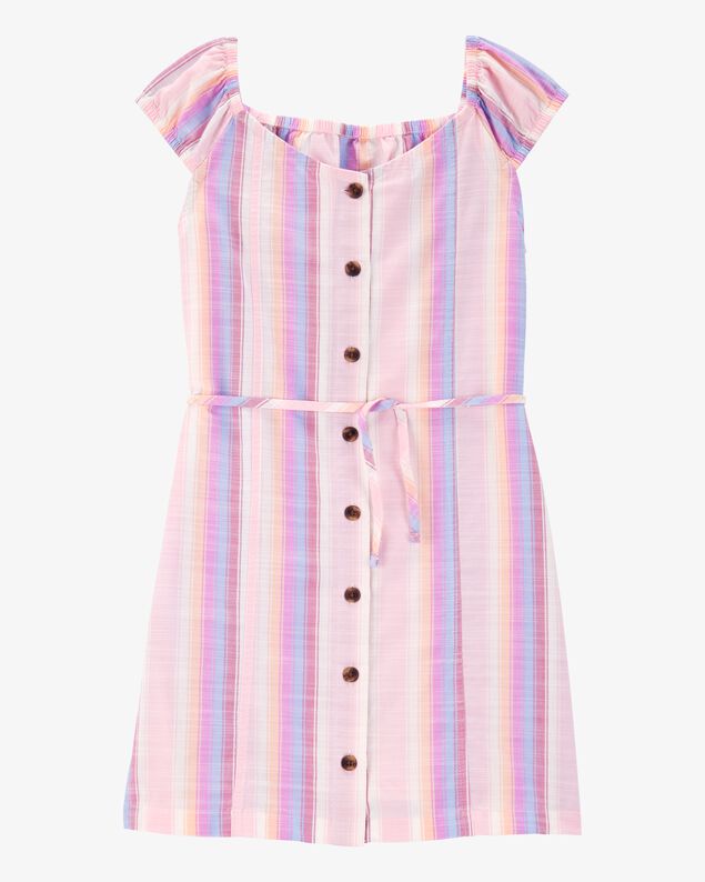 Product image 1 of Kid Striped Poplin Dress -Pink