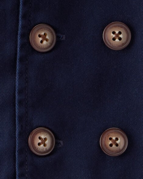 Product image 2 of Baby Twill 100% Cotton Button-Down Jacket - Navy