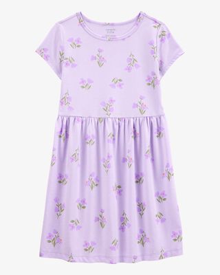 Product image 1 of Kid Floral Short-Sleeve Dress - Purple