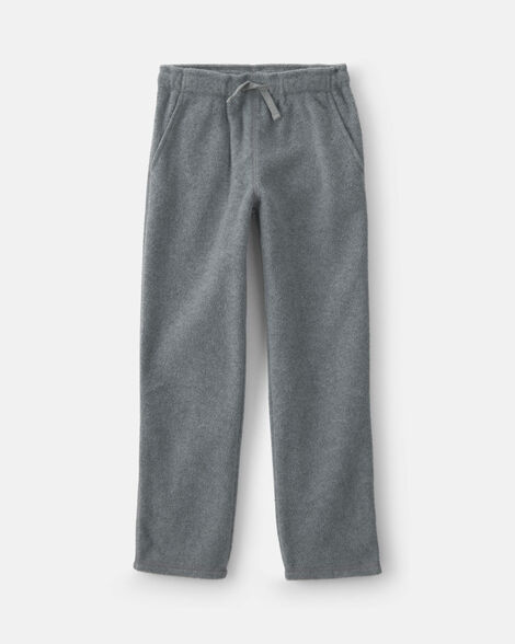 boys fleece wide-leg pants - grey