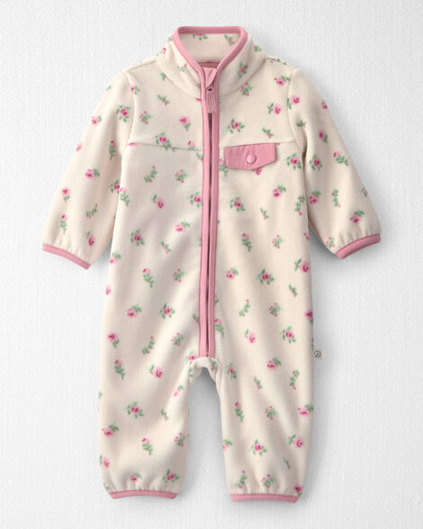 Baby Girl Recycled Mircofleece Jumpsuit in Radiant Rose