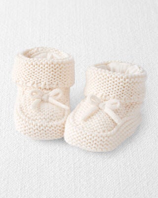 Product image 1 of Baby Organic Cotton Crochet Booties in Cream