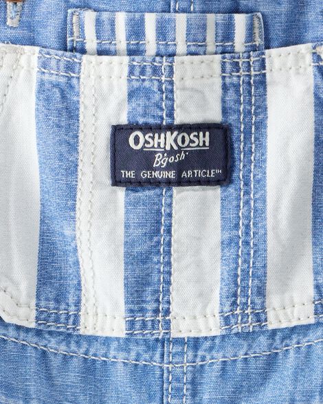  Product image 3 of Baby Vintage Inspired Striped Chambray Overalls - Blue Wash