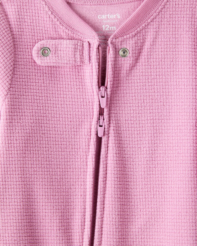 Product image 2 of Baby Girl Fleece Loose Fit 1-Piece Pajamas-Pink
