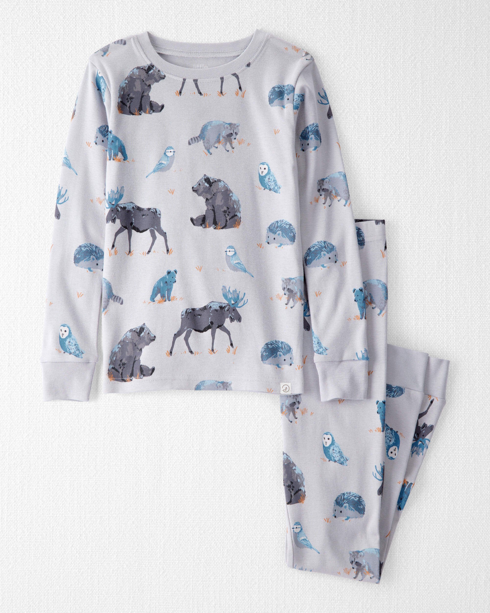 Kid Organic Cotton Pajamas Midnight Forest Print