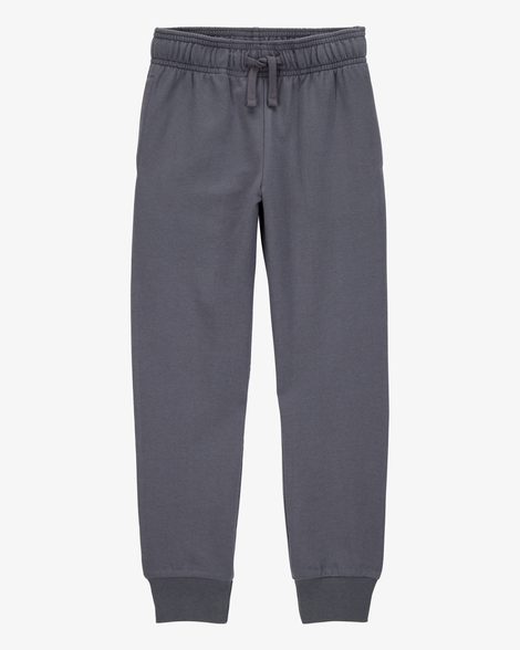 kid pull-on drawstring joggers - dark grey