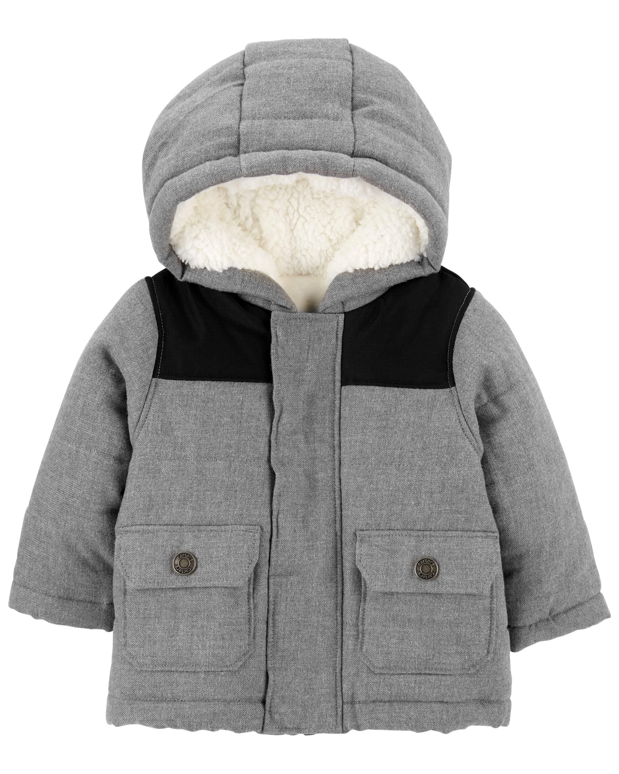 Grey Baby Zip-Up Fleece-Lined Jacket 