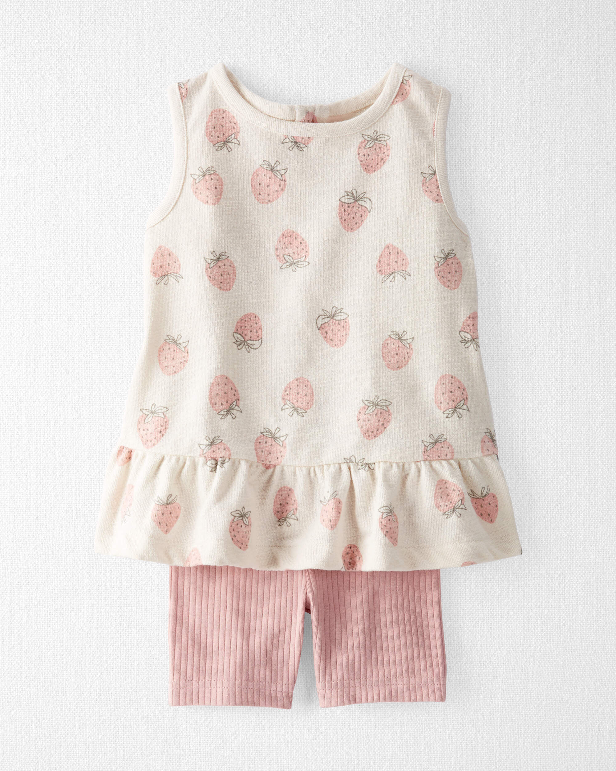 Toddler 2-Piece Strawberry-Print Set Made with Organic