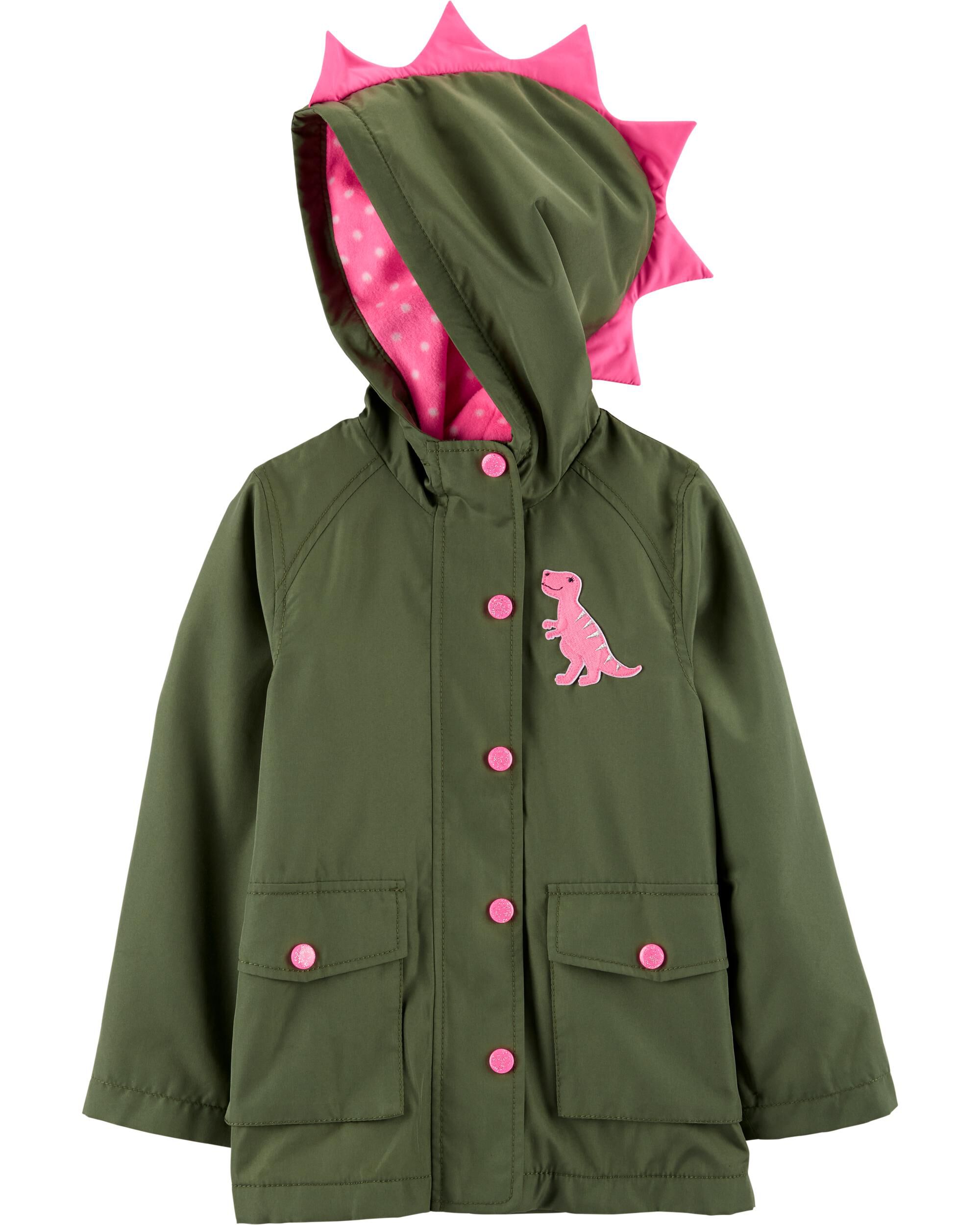 Dinosaur Fleece-Lined Raincoat 