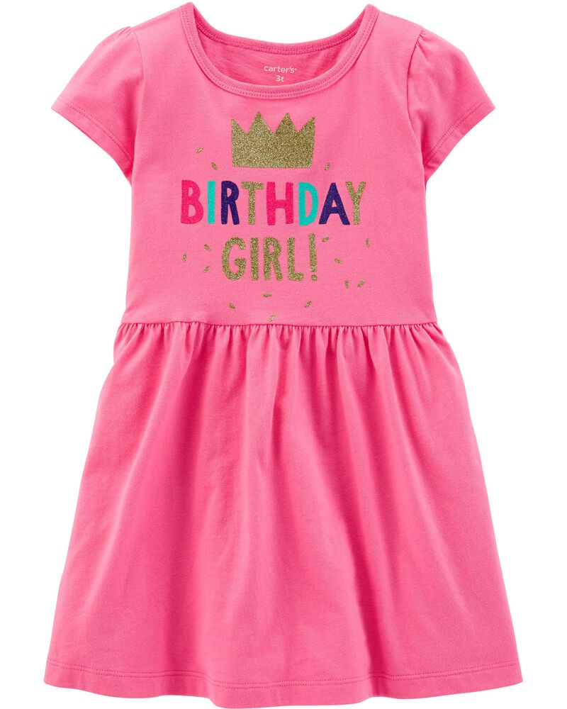 Glitter Birthday Girl Jersey Dress Carters Com