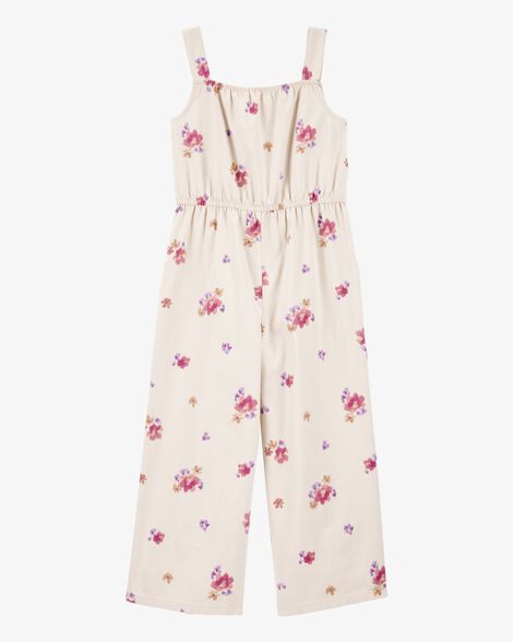 Product image 2 of Girls Floral Print Jumpsuit - Ivory
