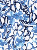 Blue - Toddler Floral Short-Sleeve Linen Look-alike Fashion Top - Floral, Selected