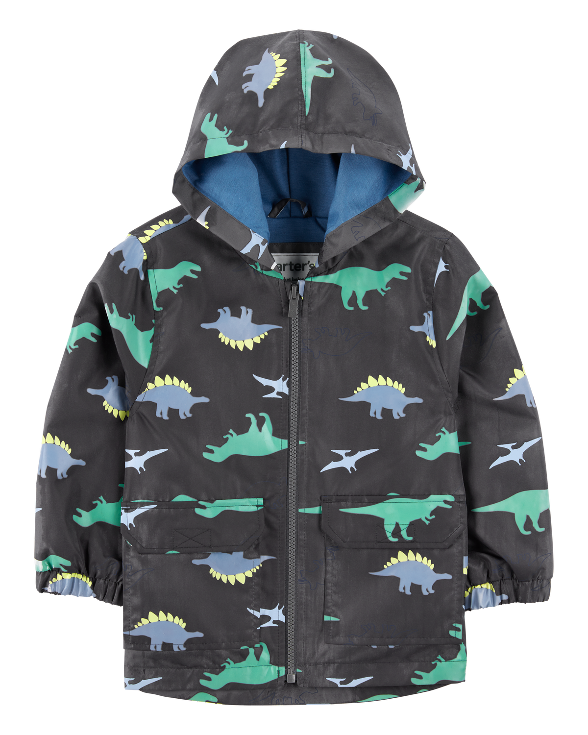 Toddler Dinosaur Color Changing Rain Jacket - Grey
