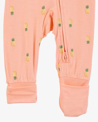 Product image 2 of Baby Pineapple Print 2-Way Zip PurelySoft Convertible Foot Sleep & Play Pajamas - Coral
