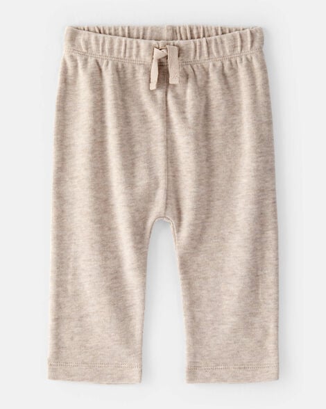 baby boy pull-on thermal pants - heather grey