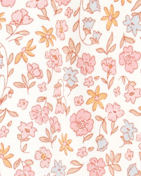 Product image 2 of Baby Girl Floral 2-Way Zip Cotton Sleep & Play Pajamas - Pink