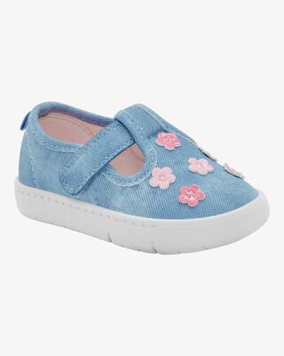 Product image 1 of Every Step® First Walker Floral Denim Sneakers - Blue