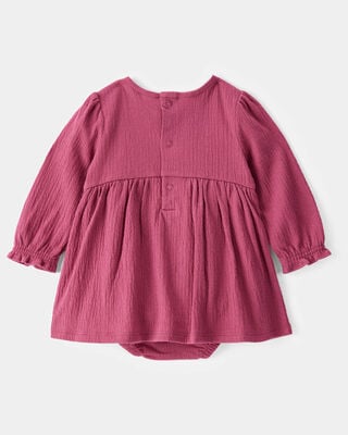 Product image 2 of Baby Embroidered Floral Bodysuit Dress - Pink