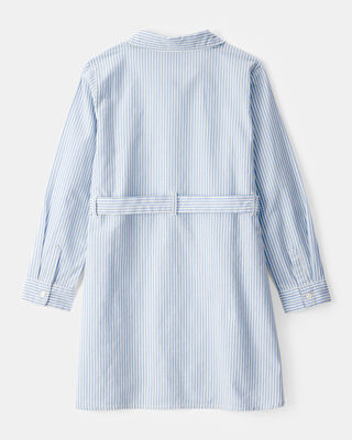 Product image 2 of Kid Striped Button-Down Long-Sleeve Shirt Dress - Blue/White
