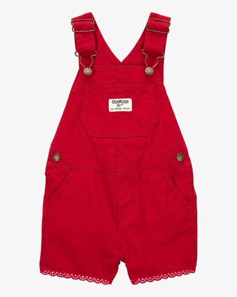  Product image 1 of Baby Twill Eyelet Shortalls - Red
