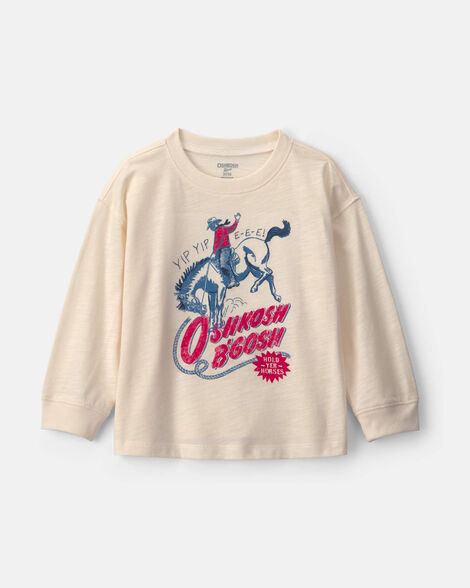 Toddler Cowboy Long-Sleeve Graphic Tee - Cream