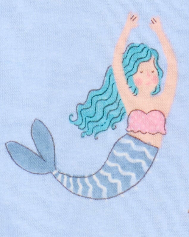Product image 2 of Toddler Mermaid Print Snug Fit Cotton 4-Piece Pajamas
