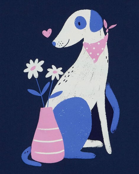 Product image 2 of Kid Dog and Flowers Graphic Tee