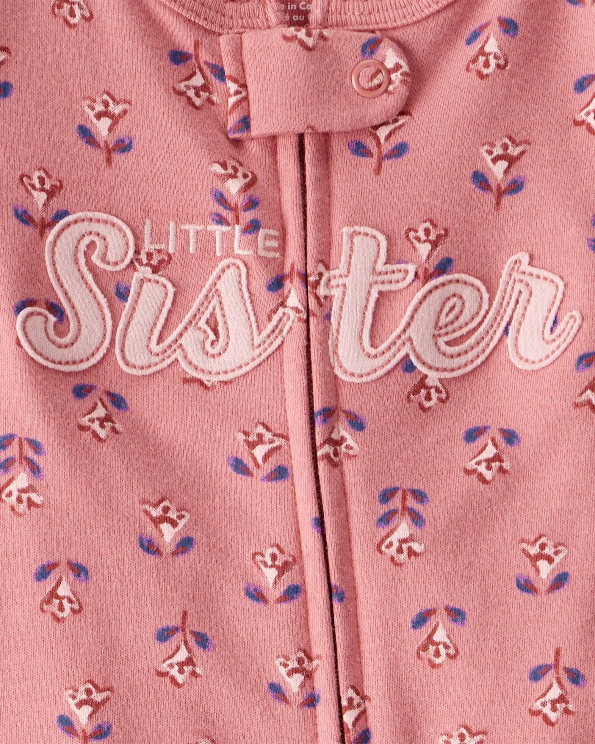 Baby Little Sister 2-Way Zip Cotton Sleep & Play Pajamas