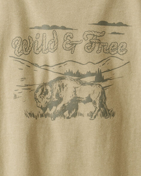 Boys Wild And Free Long-Sleeve Graphic Tee - Brown