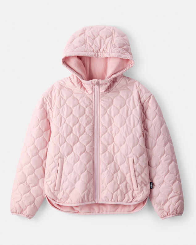 Product image 1 of Girls Long-Sleeve Midweight Quilted Jacket - Pink
