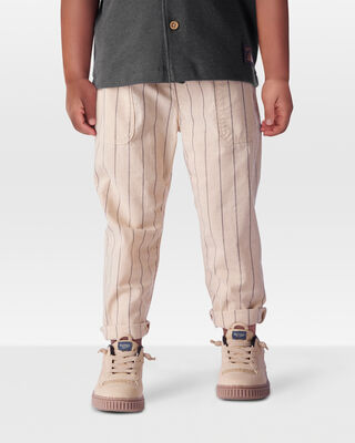 Product image 2 of Toddler Striped Pull-On Cotton Pants - Tan