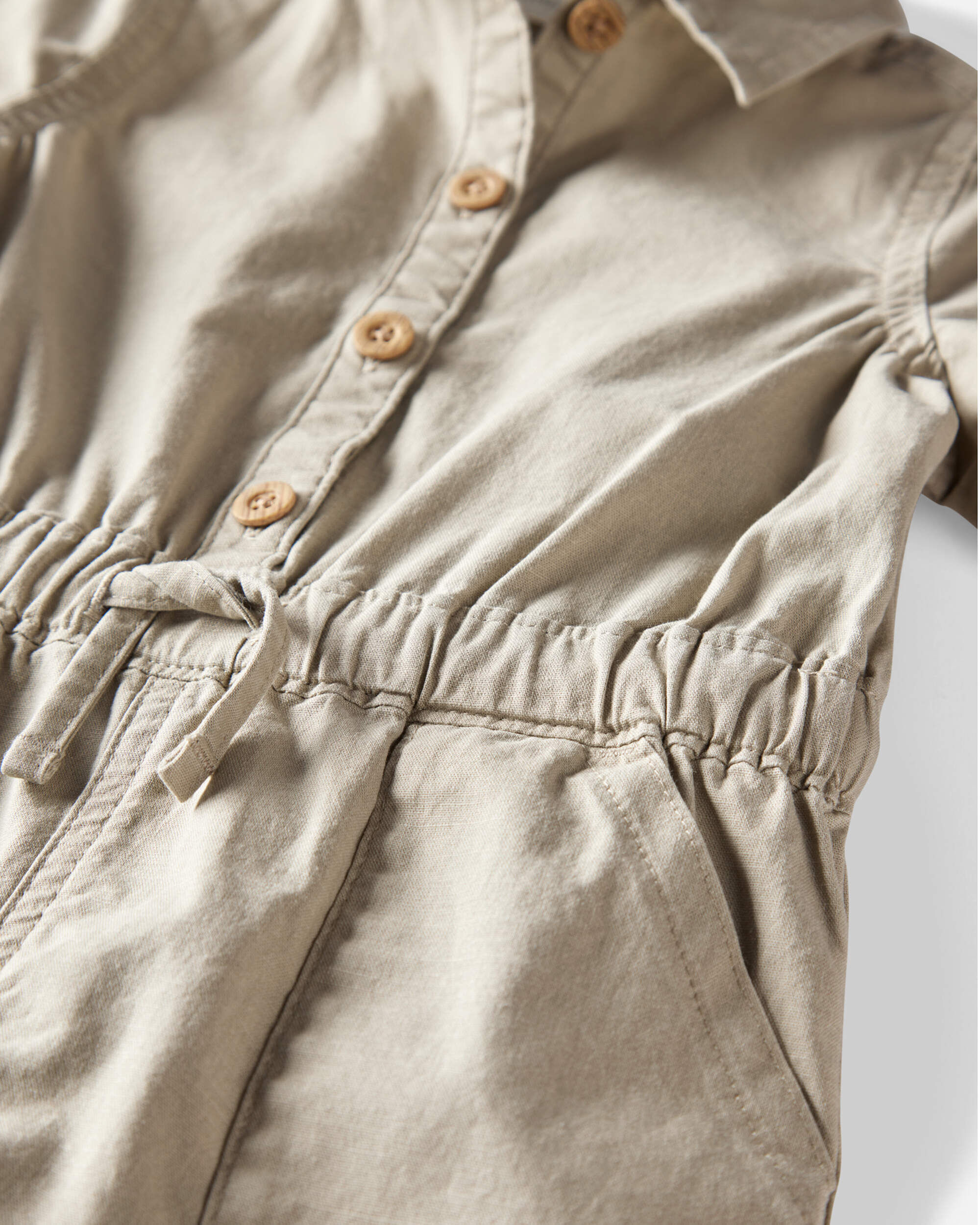 Toddler Romper Made With Organic Cotton Linen - Little