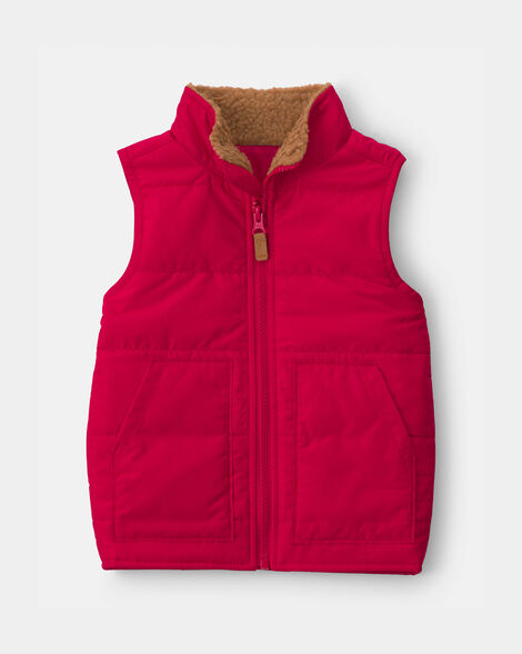 toddler boy zip-up vest - red