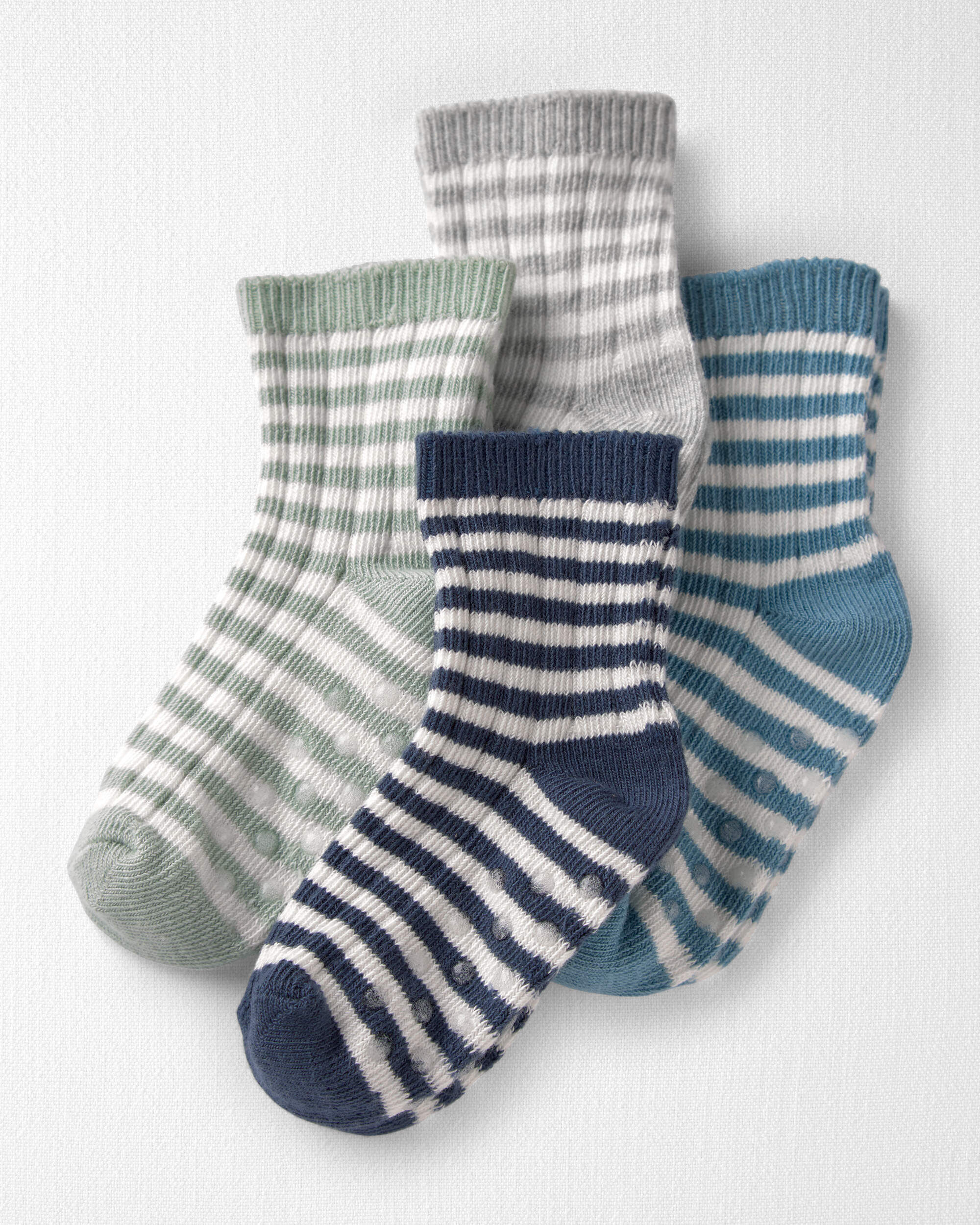 Little Planet Toddler 4-Pack Slip Resistant Socks Made with Organic Cotton 2T-4T Multi