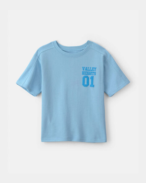 boys varsity french terry graphic tee - blue