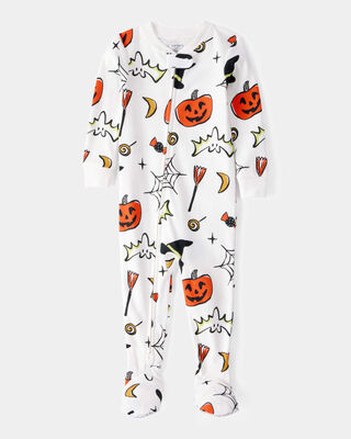 Product image 1 of Baby 1-Piece Halloween 100% Snug Fit Cotton Footie Pajamas - Ivory