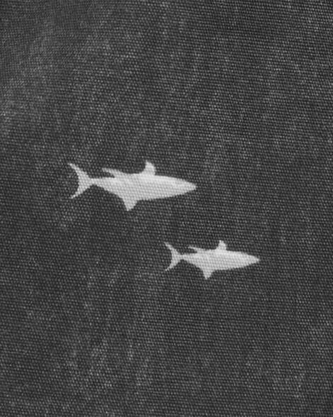  Product image 3 of Kid Shark Print Pull-On Bermuda Short - Black
