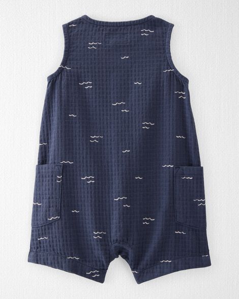 Product image 2 of Baby Textured Organic Cotton Romper in Waves
