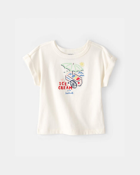 toddler girl ice cream top - cream