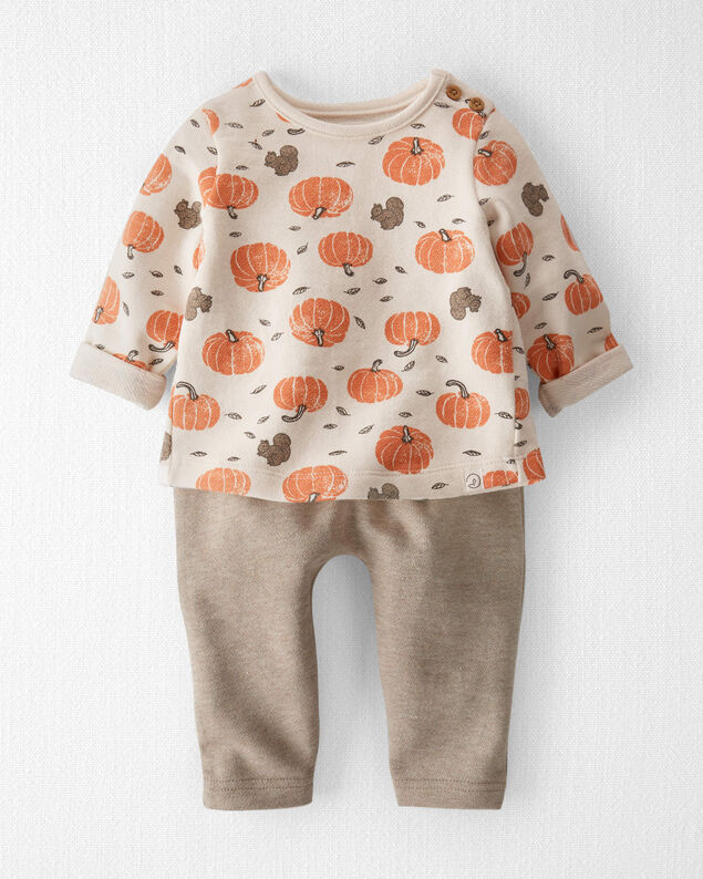 Product image 1 of Baby Boy 2-Piece Organic Cotton Set in Harvest Pumpkins Print