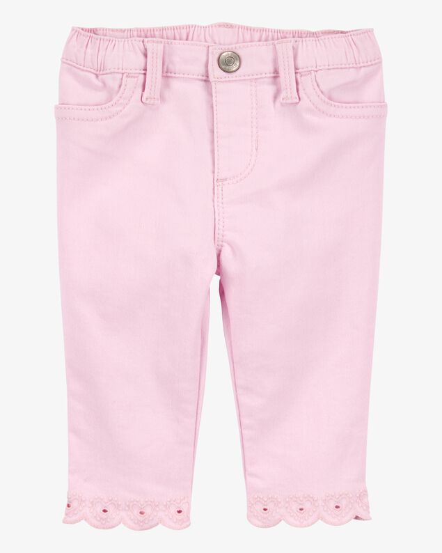Product image 1 of Baby Woven Embroidered Hem Pants - Pink
