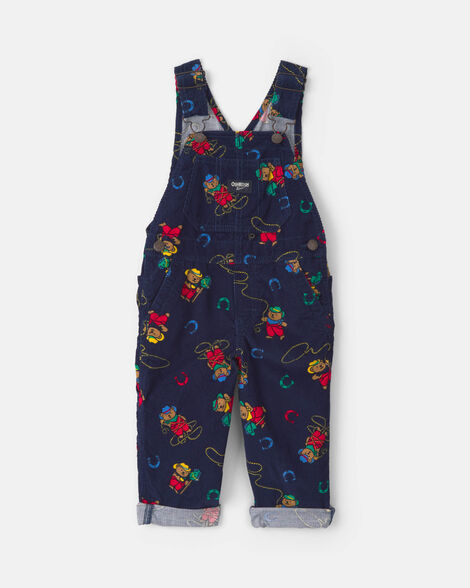 Toddler Bear Corduroy Overalls - Navy Blue