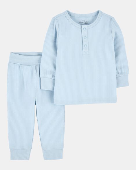 baby 2-piece purelysoft outfit set - blue