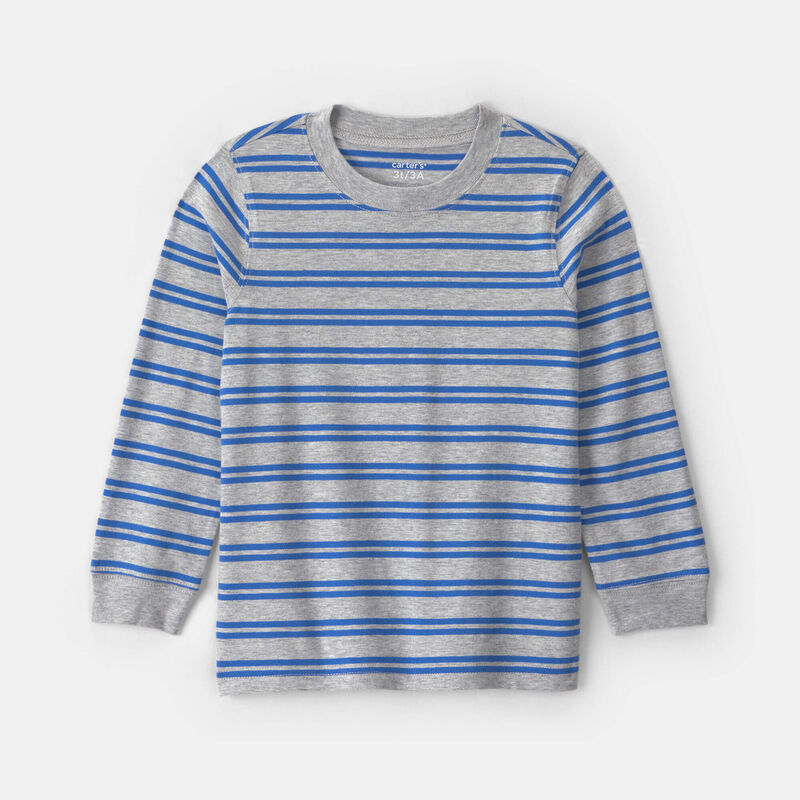 Toddler Boy Striped Long-Sleeve Tee - Grey/Blue