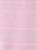 Pink - Toddler Glitter Snowflake Cozy Fleece Leggings, Selected