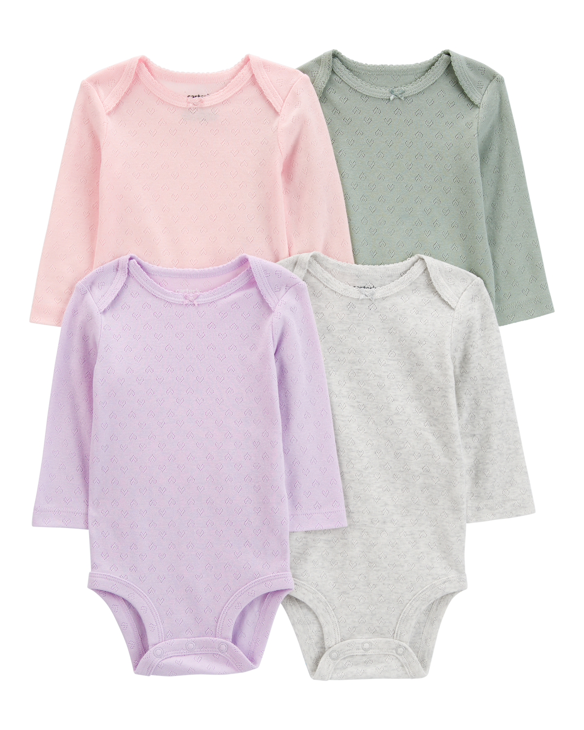 Baby 4-Piece Long-Sleeve Pointelle Bodysuits - Carter's