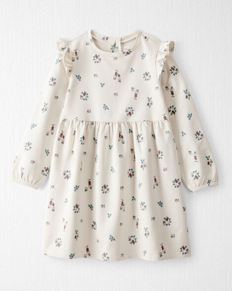 Kid Organic Cotton French Terry Dress in Berry Blossom Print